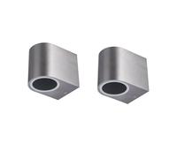 Bright Source GU10 Outdoor Curved Wall Light Fitting, Silver Stainless Steel Construction, IP44 Rated, Modern Home Porch Light (2, Down Wall Light)