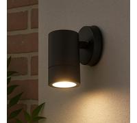 Bright Source GU10 Outdoor Wall Spot Downlight Fitting, Black, Polycarbonate Construction, IP65 Water Resistant, Modern Home Porch Light