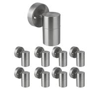 Bright Source GU10 Outdoor Wall Spot Downlight Fitting, Silver, Stainless Steel Construction, IP44 Rated, Modern Home Porch Light