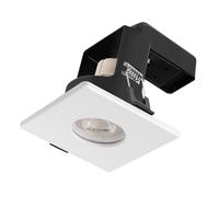 Bright Source GU10 Square Recessed Ceiling Downlight Can Fitting, White, IP65, Fire Rated