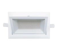 Bright Source Integrated LED Retail Shop Rectangular Recessed Wall Washer Downlight, White, Switchable Wattage 20W / 50W, 90° Beam Angle, Colour Changing 3000K 4000K 6500K, Tiltable Design