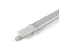 Bright Source Integrated LED Single Slimline IP65 Waterproof Luminaire Batten Fitting, 2ft (618.5mm), 9W, 900lm, 4000K Cool White, Polycarbonate, Easy Installation