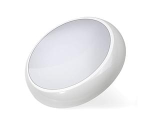 Bright Source LED 2D Polo Bulkhead Luminaire Wall & Ceiling Fitting, 9W 14W 18W All-in-One Switchable Wattage & Colour Temperature 3000K 4000K 6000K, Emergency, Microwave Sensor, IP65, IK08