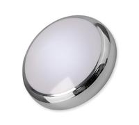 Bright Source LED 2D Polo Bulkhead Luminaire Wall & Ceiling Fitting, White & Chrome Trim Bundle, Switchable Wattage 9W 14W 18W, Adjustable Colour 3000K 4000K 6000K, Photocell, IP65, IK08