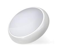 Bright Source LED 2D Polo Bulkhead Luminaire Wall & Ceiling Fitting, White Trim, Switchable Wattage 9W 14W 18W, Adjustable Colour Temperature 3000K 4000K 6000K, Emergency, IP65, IK08