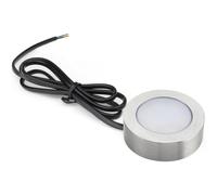 Bright Source LED Circular Under Cabinet Cupboard Unit Shelf Light, Satin Nickel, 220lm, 3CCT Switchable 3000K 4000K 6000K