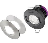 Bright Source LED Dimmable All-in-1 Downlight - 8w 64mm Cut Out 700-750lm - 3CCT Switchable 3000K 4000K 6000K - Fire Rated - IP65 Waterproof - Comes with White & Brushed Steel Bezels