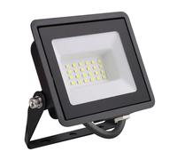 Bright Source LED Floodlight, IP65, 20W, 2200lm, 120° Beam Angle, 6500K Daylight White, Black, with Adjustable Tilt Mounting Bracket & 1m Lead Wire