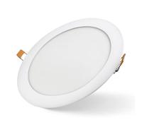 Bright Source LED Round Panel Downlight, Slimline Recessed Ceiling Spotlight, Self Test Emergency, 20W, 1600lm, 3CCT Adjustable Colour 3000K 4000K 6000K, IP20, 223mm Cutout