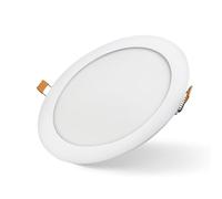 Bright Source LED Round Panel Downlight, Slimline Recessed Ceiling Spotlight, White Trim, 18W, 1440lm, 3CCT Adjustable Colour 3000K 4000K 6000K, IP20, 205mm Cutout