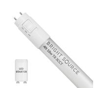 Bright Source LED T8 Tube, 3CCT Colour Switchable 3000K 4000K 6000K, 4ft (1200mm), 18W, 2340lm, 36w T8 Fluorescent Equiv., Starter Included, use with Direct Mains or Fitting with Magnetic Ballast