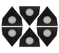 Bright Source LED Triangular Pyramid Cabinet Cupboard Unit Shelf Light, Black, 2.5W, 220lm, 3CCT Switchable 3000K 4000K 6000K - Pack of 6
