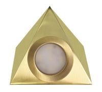 Bright Source LED Triangular Pyramid Cabinet Cupboard Unit Shelf Light, Brushed Gold, 2.5W, 220lm, 3CCT Switchable 3000K 4000K 6000K