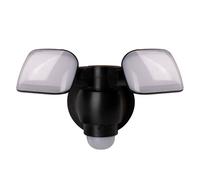 Bright Source LED Twin Adjustable Head Security Spot Light, PIR Sensor & Photocell, IP44 Rated, 20W, 2000lm, 3CCT Switchable Colour Temperature 3000K 4000K 6000K, for Gardens Driveways Patios