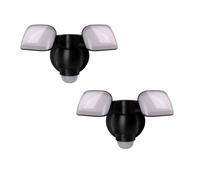 Bright Source LED Twin Adjustable Head Security Spot Light, PIR Sensor & Photocell, IP44 Rated, 20W, 2000lm for Gardens Driveways Patios (2)