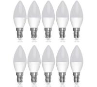 Bright Source Non-Dimmable Opal Frosted LED Candle Bulb, 4.8W, 470lm, E14 Small Edison Screw, 6500K Daylight White - Pack of 10 Bulbs