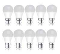 Bright Source Non-Dimmable Opal Frosted LED GLS Bulb, 4.8W, 470lm, B22 Bayonet, 6500K Daylight White - Pack of 10 Bulbs