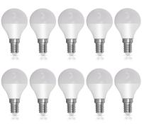 Bright Source Non-Dimmable Opal Frosted LED Golf Bulb, 4.8W, 470lm, E14 Small Edison Screw, 6500K Daylight White - Pack of 10 Bulbs