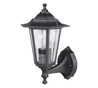 Bright Source Outdoor 6-Sided Cage Lantern, Traditional Coach Style, IP44, Black, E27 Edison Screw Bulb Fitting
