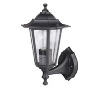 Bright Source Outdoor 6-Sided Cage Lantern, Traditional Coach Style, IP44, Black, E27 Edison Screw Bulb Fitting