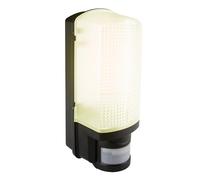 Bright Source Outdoor Wall Security Bulkhead Light Fitting, PIR Motion Sensor, IP44 & IK08 Rated, E27 Base (1, Black)
