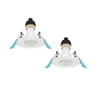 Bright Source Slimine GU10 Recessed Ceiling Downlight Can Fitting, IP65 (2, Glossy White)