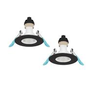 Bright Source Slimine GU10 Recessed Ceiling Downlight Can Fitting, IP65 (2, Matt Black)