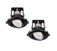 Bright Source Tilt GU10 Recessed Ceiling Downlight Can Fitting, IP20, Fire Rated (2, Matt Black)
