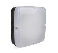 Bright Source Wall & Ceiling Square Utility LED Bulkhead, Black, Switchable Wattage 9W 14W 18W, IP65, 120° Beam Angle (1, Microwave Sensor)