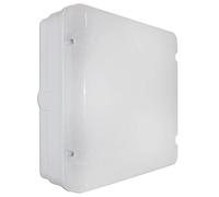 Bright Source Wall & Ceiling Square Utility LED Bulkhead, White, Photocell, Switchable Wattage 9W 14W 18W, IP65, 120° Beam Angle, Switchable 3CCT Colour 3000K 4000K 6000K