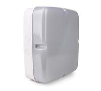 Bright Source Wall & Ceiling Square Utility LED Bulkhead, White, Switchable Wattage 9W 14W 18W, IP65, 120° Beam Angle, Switchable (1, Microwave Sensor)