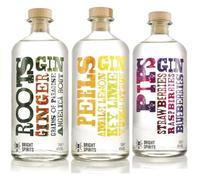 Bright Spirits Gin Collection | Pips Gin, Peels Gin & Roots Gin | 100% Natural Flavours | 3 x 70 istilled with Real Fruit | No Added Sugar