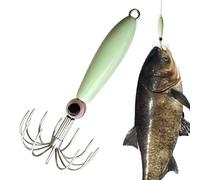 Bright Squid Hooks,Portable Anti-Leak With 12 Metal Needles | Phosphorescent Metal Pot for Squid - For Cuttlefish Octopus Sea Fishing Coastal Zone Pier Fishermen Air Lib
