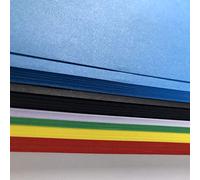 Bright SRA2 Large Sheets of Coloured Card 100 Sheets 230 Micron 180gms 6 Colours Red Green Blue Yellow White Black Mounting Card A2
