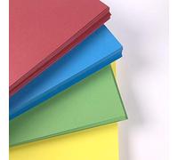 Bright SRA4 Coloured Card 100 Sheets 230 Micron 180gms 4 Colours Red Green Blue Yellow Mounting Card A4 Oversize