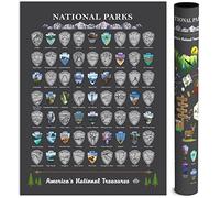 Bright Standards National Parks Scratch Off Map of United States Poster, Bucket List, US Travel Map Print, USA Gift For Travelers Road Trip Adventure Journal & Wallart, Fits 12”x16” frame by