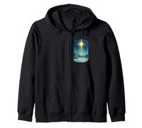 Bright Star Over Winter Sky Zip Hoodie
