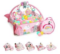 Bright Starts, 5-in-1 Your Way Ball Play Activity Gym and Ball Pit with 40 Balls - Rainbow Tropics, Play Gym with 20+ Minutes of Lights and Music
