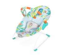 Bright Starts Baby Bouncer Soothing Vibrations Infant Seat - Removable Toy Bar, Nonslip Feet, 0-6 Months Up to 20 lbs (Rainforest Vibes)