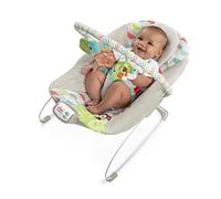 Bright Starts Baby Bouncer Soothing Vibrations Infant Seat - Taggies, Music, Removable -Toy Bar, 0-6 Months Up to 20 lbs (Happy Safari)
