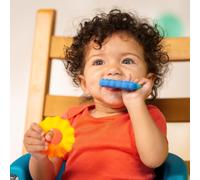 Bright Starts Chance of Smiles Silicone Teether 2-Pk, Easy-Grasp Sun and Rainbow, Unisex, 3 Months+