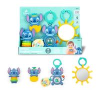 Bright Starts Disney Baby Stitch Tropical Treasures Gift Set with 4 Stitch Inspired Toys Including Baby-Safe Mirror and Teether, Newborns & Up