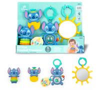Bright Starts Disney Baby Stitch Tropical Treasures Gift Set with 4 Stitch Inspired Toys Including Baby-Safe Mirror and Teether, Newborns & Up