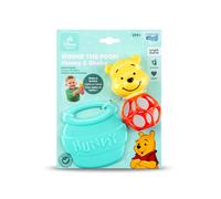 Bright Starts Disney Baby Winnie The Pooh Hunny & Shake Rattle & Teether, Stroller Toy for On The Go, Newborns & Up