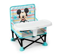 Bright Starts Disney Mickey Mouse Pop 'N Sit Portable Booster, Indoor/Outdoor Use, Floor Seat with Feeding Tray, Blue, 6 Mos - 3 Yrs