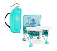 Bright Starts Disney Stitch Pop 'N Sit Portable Booster, Indoor/Outdoor Use, Floor Seat with Feeding Tray, Blue, 6 Mos - 3 Yrs