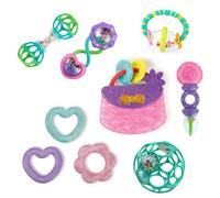 Bright Starts Everything Nice 9pc Gift Set - BPA-Free Rattles and Teethers, Purple and Pink Baby Toys, Newborn+