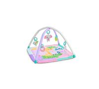 BRIGHT STARTS Folding Baby Gym Play Mat - Jungle Rose - with Sensory and Musical Toys, Mirror