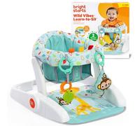 Bright Starts Learn-to-Sit 2-Position Baby Floor Seat with Toys, Unisex, 4-12 Months, Wild Wiggles
