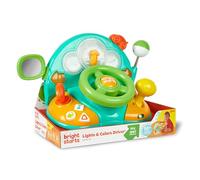 Bright Starts Lights and Colors Driver Toy Steering Wheel with Car Sounds for Pretend Play - Green, 6 Months and up